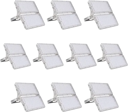 Miniatura 8 de papasbox Luz de inundación LED de 100 W para exteriores, luces de seguridad para exteriores de 8000 lúmenes, luces LED blancas cálidas de 3000 K