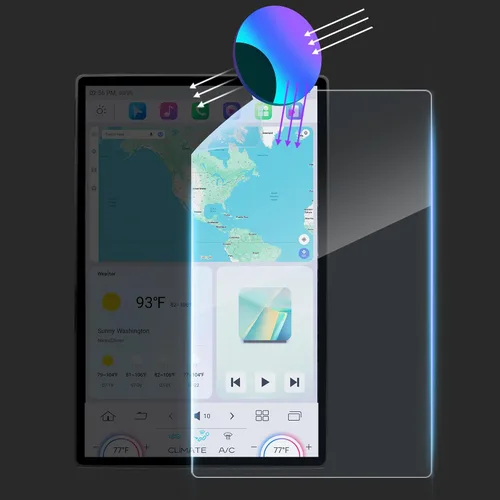 Miniatura 2 de Cidava Protector de pantalla de vidrio templado a medida de radio de 13 pulgadas Antiroturas/arañazos, 0.020 in de grosor, compatibles con gafas
