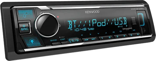 Miniatura 2 de KENWOOD KMM-BT332U Radio de coche Bluetooth de un DIN con puerto USB, radio AM/FM, reproductor MP3, LCD multicolor, frente desmontable, Amazon Alexa