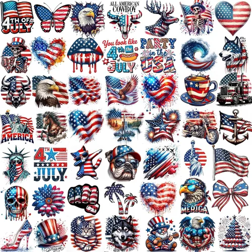 Miniatura 4 de 49 tatuajes patrióticos estadounidenses 4 de julio, Día de la Independencia, tatuajes temporales conmemorativos para veteranos, decoración del Día