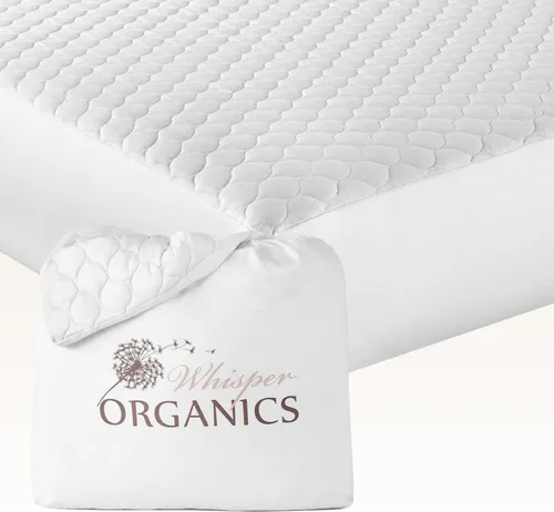Miniatura 12 de Almohadilla de colchón 100% de algodón orgánico - Protector de colchón transpirable y refrescante tamaño Queen - Protector de colchón orgánico Blanco