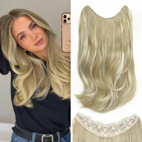 Miniatura 10 de Extensiones de cabello con clip en forma de U, 1 unidad, extensiones de cabello negro de 20 pulgadas, extensiones de cabello de fibra sintética