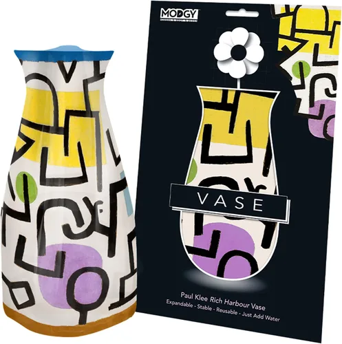 MODGY Florero plegable y expandible de plástico, centros de mesa modernos, decoración de mesa de comedor, sala de estar, baño, oficina, Paul Klee