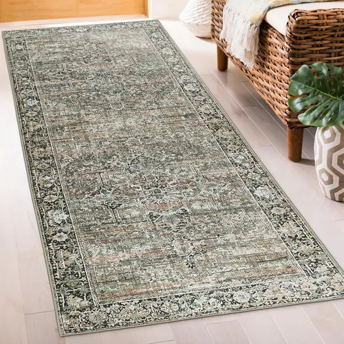 Miniatura 66 de ReaLife Rugs Alfombra pasillo lavable a máquina - Sala de estar, dormitorio, baño, cocina, entrada, oficina - Acolchada de pelo bajo, resistente a