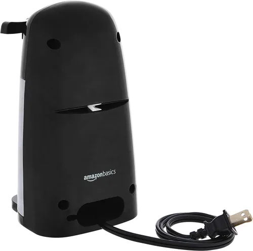 Miniatura 4 de Amazon Basics - Abrelatas eléctrico 3 en 1, abridor de botellas y afilador de cuchillos, con cuchilla de acero inoxidable, soporte magnético
