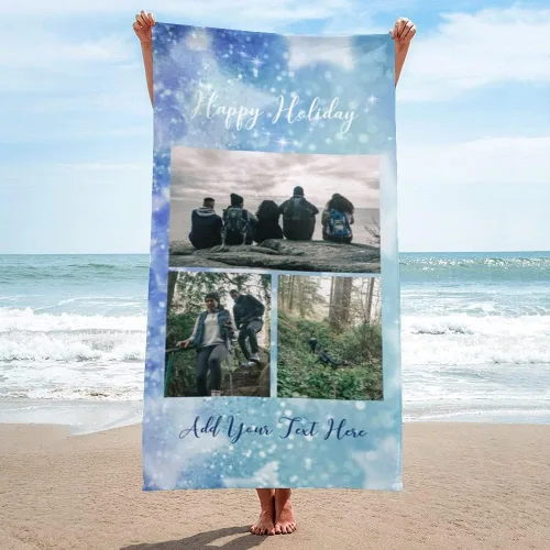 Miniatura 20 de Shapoo Toalla de playa con foto personalizada, foto personalizada/fondo/texto, divertida toalla de baño de microfibra personalizada para Una foto