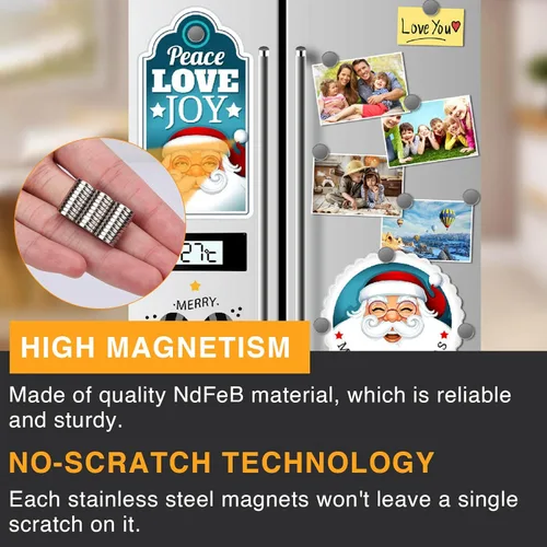 Miniatura 2 de TRYMAG 60 unidades de imanes de neodimio pequeños para refrigerador de tierras raras de 10 x 2 mm, imanes redondos pequeños multiusos en miniatura