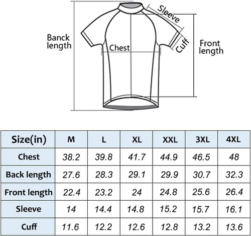 Miniatura 9 de Pohoopo Maillot de ciclismo para hombre, manga corta, cremallera completa, transpirable, de secado rápido