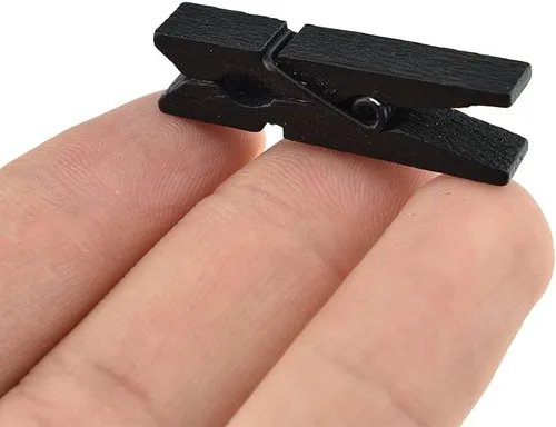Miniatura 12 de HAHIYO Pinzas para ropa de madera doradas, mini pinzas para la ropa, no se deshacen de 1 pulgada de largo, paquete de 80 resortes resistentes