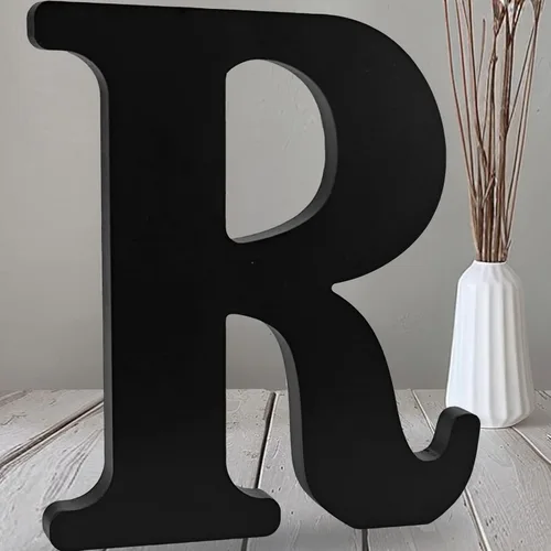 Miniatura 24 de AOCEAN Letras de madera negra de 12 pulgadas, letras de madera sin terminar para Halloween, letras decorativas de pie, tablero de señalización