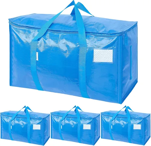 Miniatura 45 de TICONN Paquete de 2 bolsas de mudanza extra grandes resistentes con cremalleras y asas de transporte, bolsas de almacenamiento duraderas