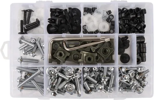 Miniatura 11 de BAIONE Juego de 195 pernos de carenado de acero inoxidable M5 M6 para motocicleta, tornillos de parabrisas de carenado, sujetadores universales
