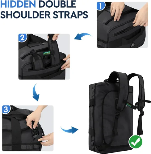 Miniatura 2 de Haimont Mochila de viaje de 60 litros para hombres, bolsas deportivas grandes con correas para mochila para senderismo, campamento, gimnasio