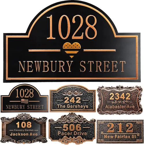 Miniatura 11 de Placa personalizada de dirección de casa de 12 pulgadas, números fundidos para exteriores, placa de señal de dirección personalizada con nombre