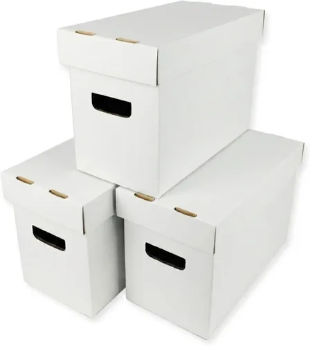 Max Protection Cajas de almacenamiento de cómics, paquete de 3, cartón corto para 150 a 175 cómics, diseño de doble grosor, caja apilable de alta