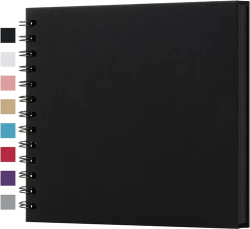 potricher Álbum de Recortes DIY de 7 x 7 Pulgadas, 40 Páginas, Tapa Dura, Papel Kraft, Álbumes de Fotos para Recortes, Libro de Recuerdos para Bodas