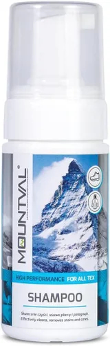 Mountval Champú, espuma limpiadora para ropa y equipo de senderismo, limpia prendas repelentes al agua, Para todos los colores