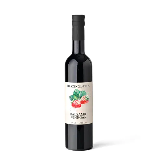 Miniatura 13 de Conjunto de Variedad de Cinco Botellas de Vinagre Balsámico de Blazing Bella de 250 ML - Envejecido en Barril, Fresa, Frambuesa, Blanco y Higo