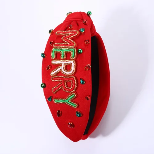 Miniatura 6 de mokkia Diadema de Navidad para Mujeres Accesorios de Navidad Lazo de Navidad Reno Copo de Nieve Diadema Rojo Verde Joyería con Perlas y Pedrería