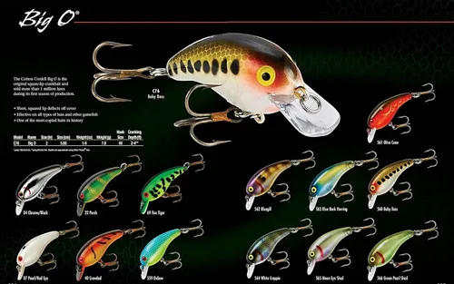 Miniatura 4 de Cotton Cordell Big O - Señuelo de pesca Crankbait de labio cuadrado cromo negro parte posterior