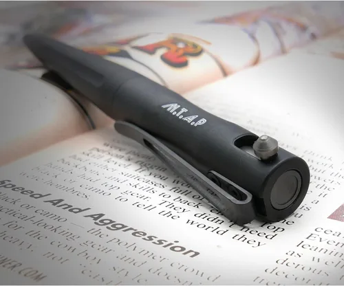 Miniatura 6 de Cool Hand Bolígrafo táctico EDC de 4.3 pulgadas con logotipo MTAP, barril de aluminio de tamaño compacto, tinta recargable, bolígrafo de escritura