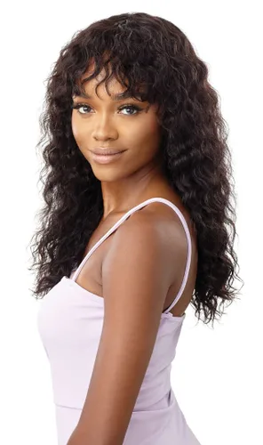 Miniatura 2 de Outre Mytresses - Peluca de cabello humano 100% sin procesar, mojado y ondulado, onda natural 20 (color: negro natural)
