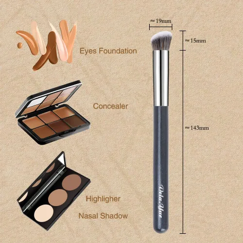 Miniatura 5 de Juego de 2 brochas de maquillaje para base, para difuminar, pulir, líquido, crema
