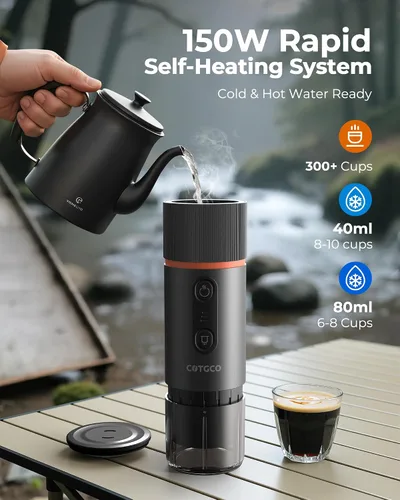 Miniatura 3 de cafetera espresso portátil (negro)