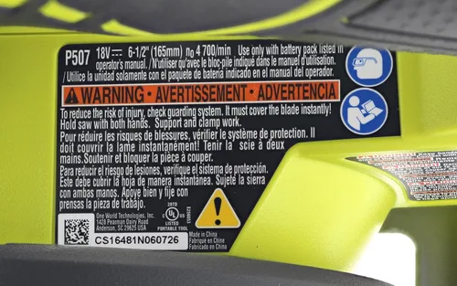 Miniatura 7 de Ryobi ZRP507 ONE Plus 18V - Sierra circular inalámbrica (herramienta solamente)