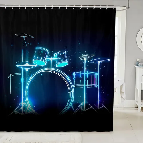 Miniatura 22 de Cortinas de ducha con bandera estadounidense, cortinas de baño de motocicleta para niños, adolescentes y adultos, cortinas de baño impermeables
