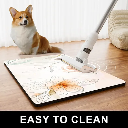 Miniatura 6 de Tapete para Comida de Perros, 12" x 19" Tapete Absorbente para Tazones de Perros y Gatos para Comida y Agua, Linda Alfombra Antideslizante de Goma