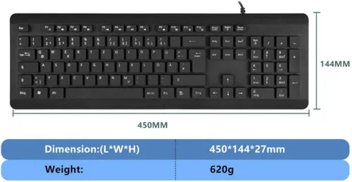 Miniatura 4 de BoxWave Teclado compatible con Chuwi HiPad Air - Teclado USB AquaProof - Teclado USB lavable impermeable resistente al agua - Negro azabache