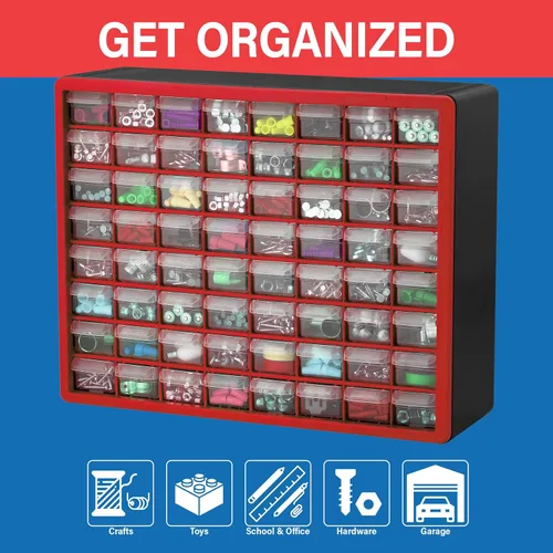 Miniatura 4 de Akro-Mils 10164 - Gabinete de 64 cajones de plástico para almacenar piezas de ferretería y manualidades, 20 x 6 x 16 pulgadas