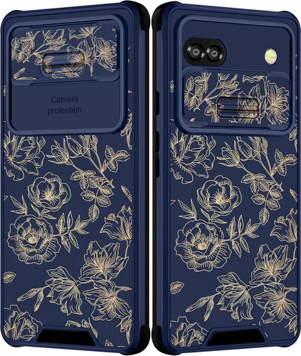 Miniatura 17 de Funda para Google Pixel 6A con diseño de corazón para niñas y mujeres, diseño único de moda negra con funda de cámara deslizante, fundas estéticas