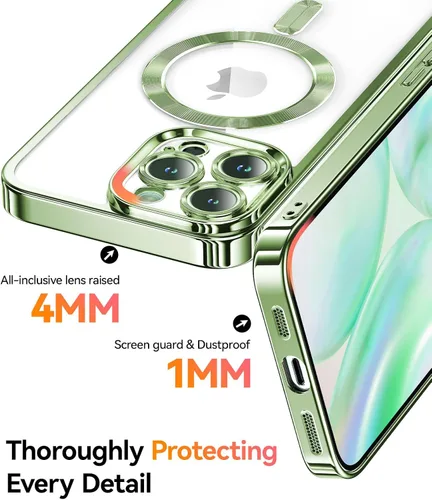Miniatura 3 de Meifigno Candy Mag Series - Funda diseñada para iPhone 15 Pro, compatible con MagSafe, tarjeta con purpurina y correa de muñeca, protección completa
