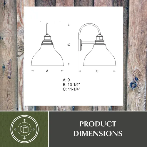 Miniatura 8 de VAXCEL Delano - Lámpara de porche con sensor de movimiento, de bronce y dorado, de 9 pulgadas, de atardecer a amanecer, para exteriores +