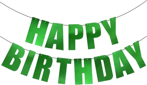Miniatura 19 de Cartel de feliz cumpleaños para decoraciones de fiesta de cumpleaños (aguamarina)