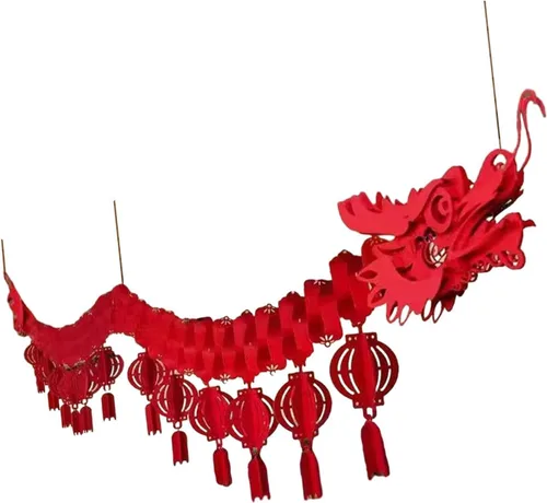 Miniatura 6 de Esquirla Decoraciones de techo de dragón de año nuevo, dragón de papel colgante, 2.6M, estilo A