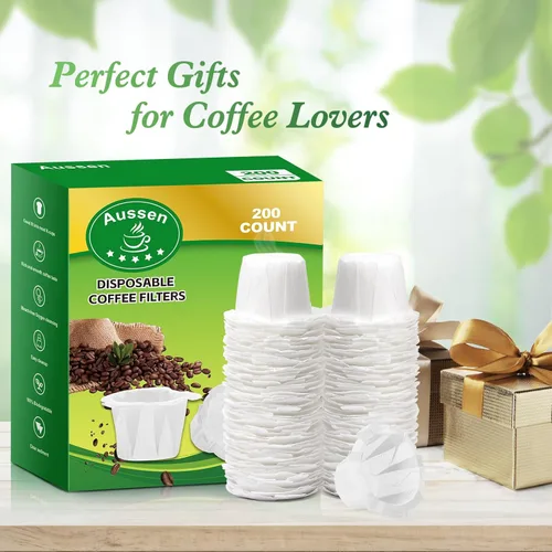 Miniatura 6 de Aussen Filtros de papel desechables para café, reemplazo para filtros Keurig, compatible con todos los filtros de una sola porción de Keurig, Blanco
