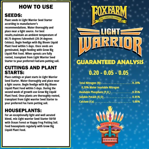Miniatura 6 de FoxFarm Light Warrior Seed Starter - Medio de cultivo de semillas, 1 pie cúbico, beneficioso para la germinación de semillas y el desarrollo