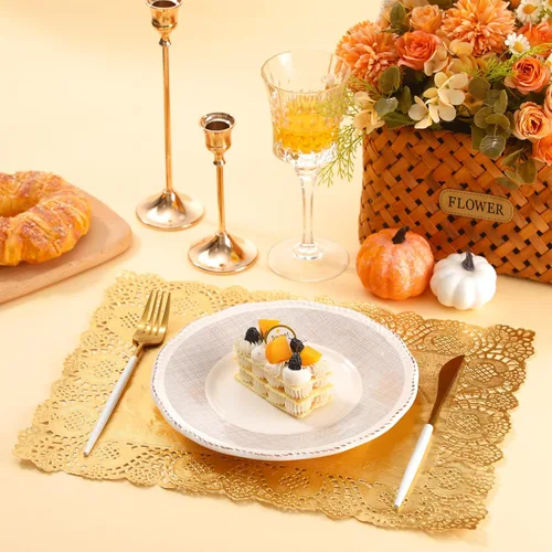 Miniatura 3 de Yexiya Juego de 200 manteles individuales desechables de papel de encaje para pasteles, manualidades, fiestas, decoración de bodas
