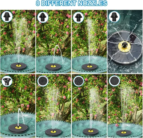 Miniatura 4 de Yzert Fuentes solares de baño para pájaros, bomba solar de fuente de panel de vidrio de 3.5 W para baño de pájaros, sin batería, fuente de agua