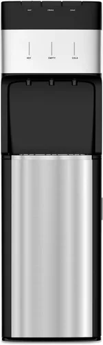 VECYS Dispensador de agua de carga inferior de 3,5 galones de acero inoxidable, enfriador de agua con temperatura fría, caliente y ambiente, con