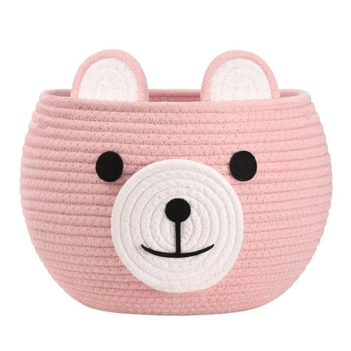 Miniatura 12 de CherryNow Woven Rope Basket, Bear Baskets for Gifts Empty, Large Storage Basket for Living Room Nursery, Decorative Animal Baskets with Handles