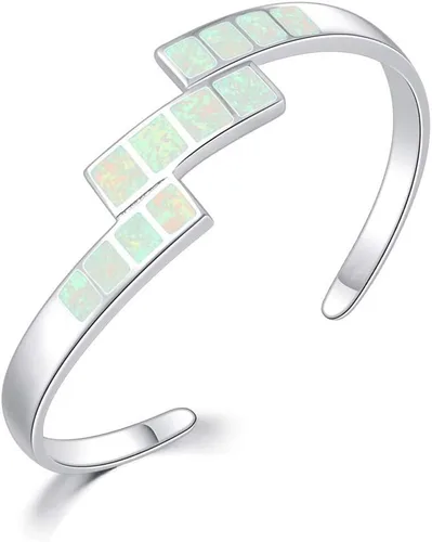 Miniatura 15 de CiNily Pulsera de ópalo para mujer, chapada en oro, hipoalergénica, con piedras preciosas abiertas