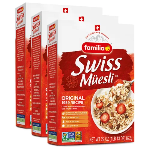 Miniatura 9 de Familia Swiss Muesli Cereal 12 x 29 onzas Receta Original Familia Muesli Multipack (29 onzas - Paquete de 12)