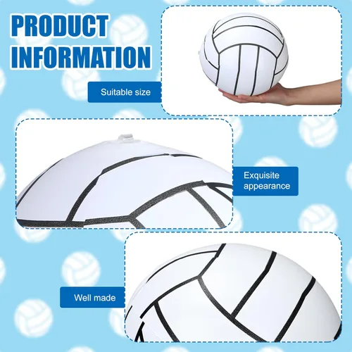 Miniatura 3 de Poen 12 pelotas inflables de voleibol de 8 pulgadas para piscina acuática, voleibol con bomba de inflado, pelotas de playa inflables para adultos