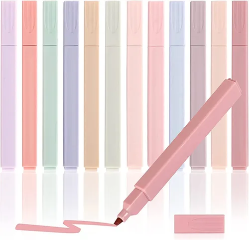 Resaltadores Pastel, Rotuladores para la Biblia Sin Goteos, Resaltadores Estéticos de Colores Surtidos, Resaltadores Lindos para Escuela, Diarios,
