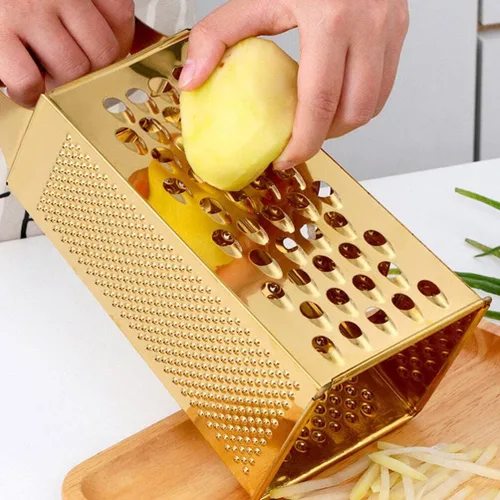 Miniatura 9 de Kichvoe Cocina Esencial Acero Inoxidable Rallador de Vegetales Cortador de Queso Trituradora de Alimentos Rallador de Acero