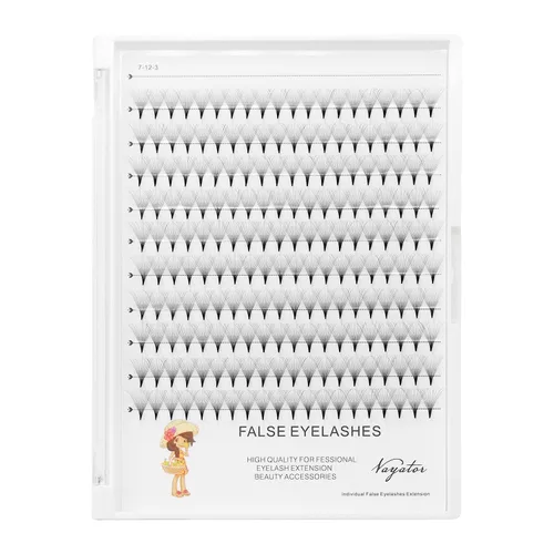 Miniatura 12 de → VAYATOR - 200 racimos de pestañas postizas rizadas D de 0.394-0.709 in para elegir, pestañas postizas de volumen ruso, 6D/10D/12D/14D/20D